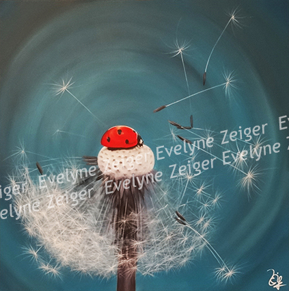Coccinelle et pissenlit
Acrylique sur toile
80 x 80 cm
/ Evelyne Zeiger