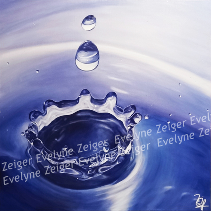 Goutte d'eau bleue violette
Acrylique sur toile
80 x 80 cm
/ Evelyne Zeiger