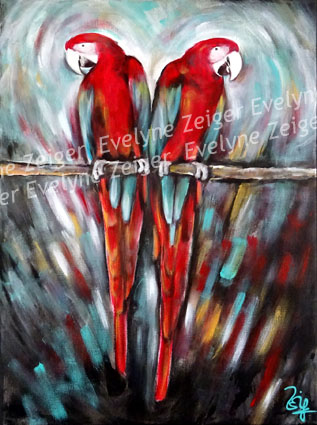 Perroquets
Acrylique sur toile
65 x 53 cm
/ Evelyne Zeiger