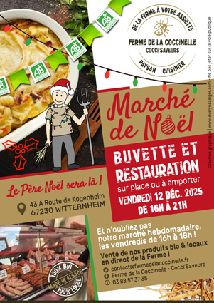 Affiche Marché de Noël & illustrations | Ferme de la Coccinelle
/ Evelyne Zeiger