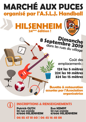 Affiche Marché aux Puces | Club de Handball de Hilsenheim
/ Evelyne Zeiger
