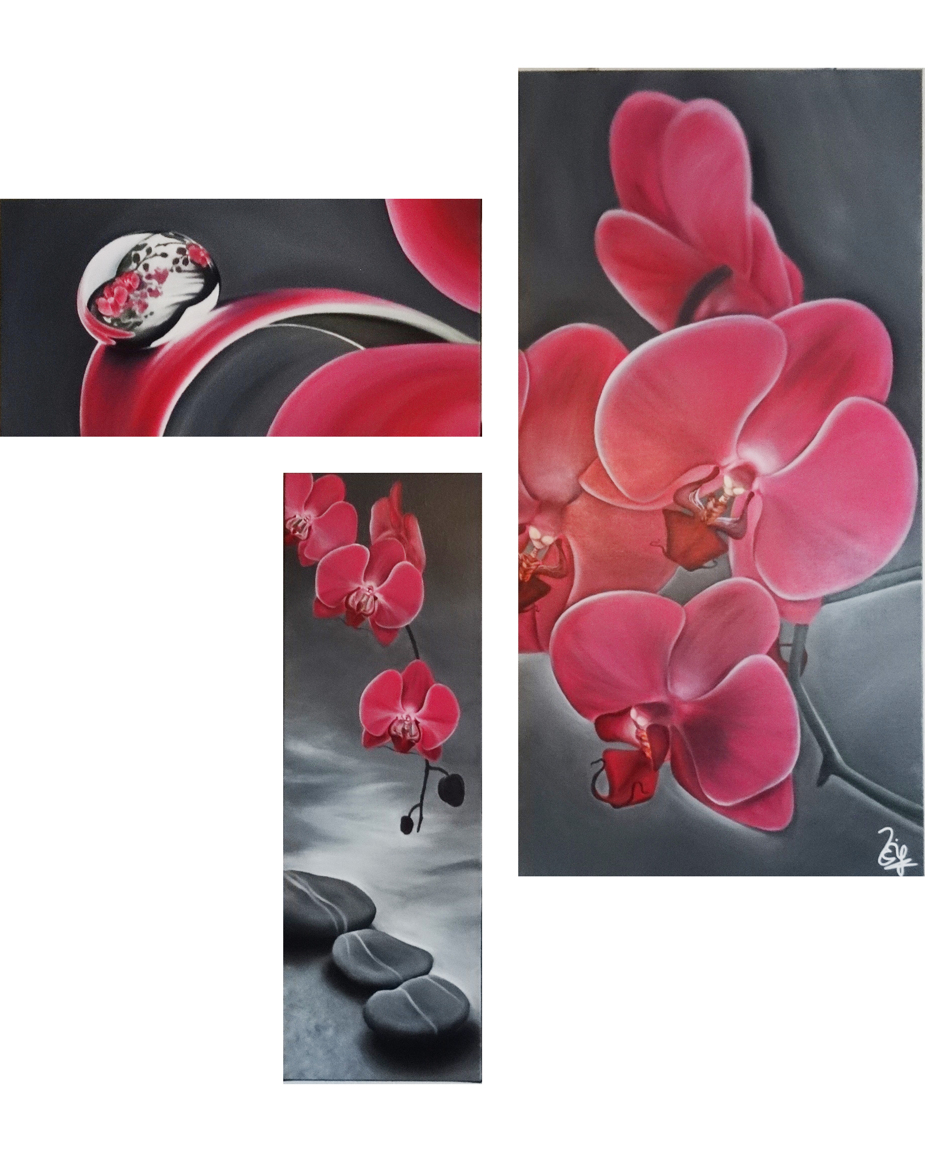 Triptyque orchidée
Acrylique sur toile
60 x 30 cm | 25 x 75 cm | 50 x 100 cm
/ Evelyne Zeiger